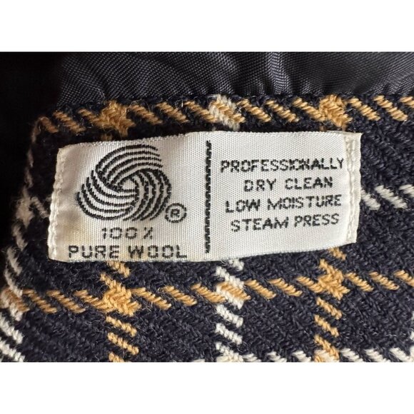 Vintage JH Collectibles 100% Wool Blazer Jacket Women’s 14 USA Button Plaid Navy - Picture 6 of 13